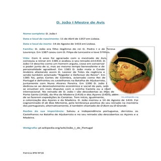 D.JoãO Mestre De Avis