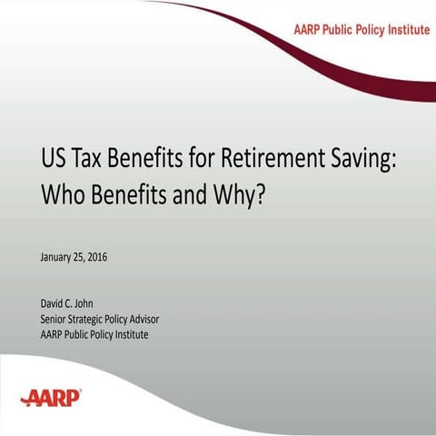 David John, Senior Senior Strategic Policy Adviser at AARP’s Public Policy In...