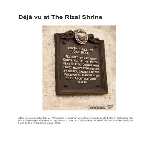 Déjà vu at the rizal shrine