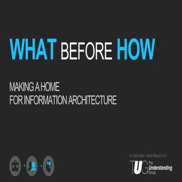 What Before How: Making a Home for Information Architecture 