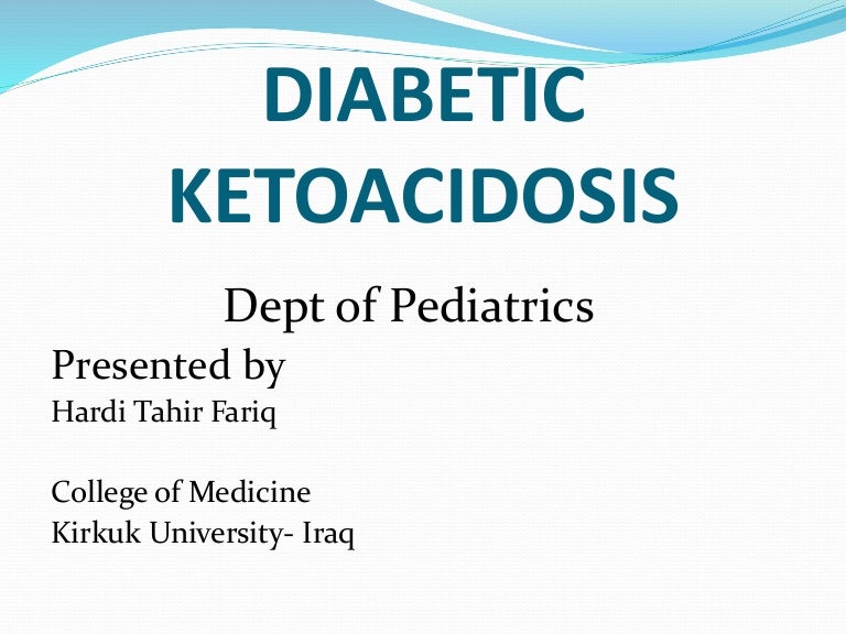 Diabetic Ketoacidosis In Children Dka