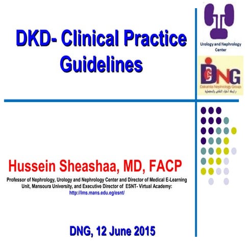 DKD- Clinical Practice Guidelines prof. Hussein Sheashaa | PPT