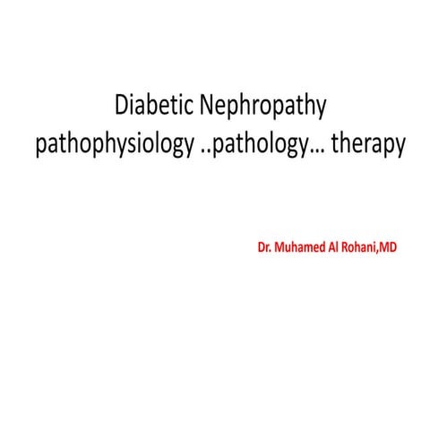 pathophysiology and therapy of diabetic nephropathy