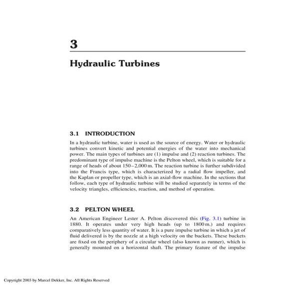 Hydraulic Turbines
