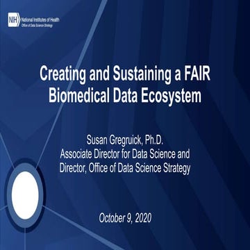 dkNET Webinar: Creating and Sustaining a FAIR Biomedical Data Ecosystem 10/09...