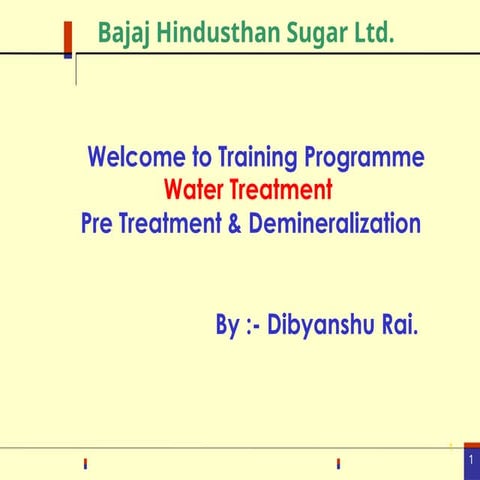 DK Rai.pptx demineralised water n ro plant for water treatment plant | PPTX