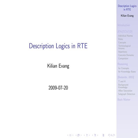 Description Logics in RTE