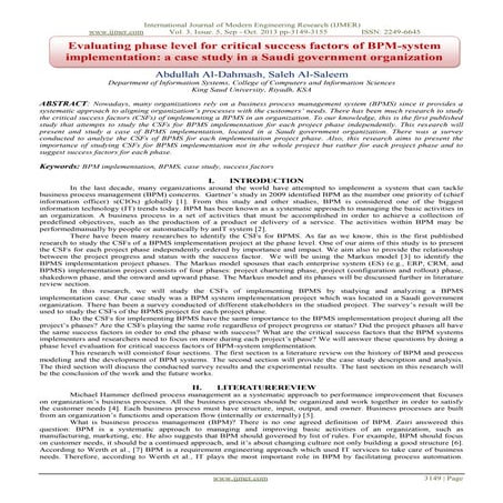 Evaluating phase level for critical success factors of BPM-system implementat...