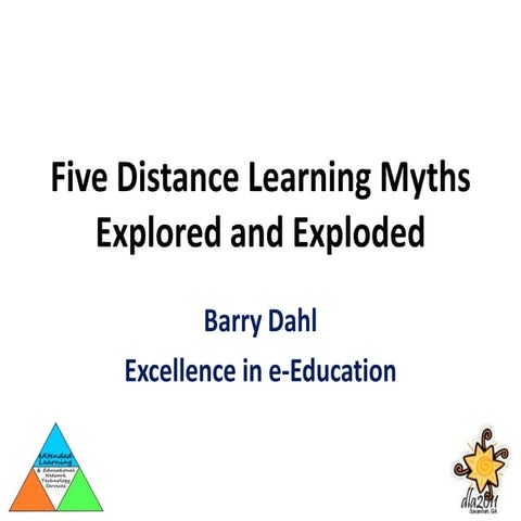 DLA2011 Five Myths about e-Learning