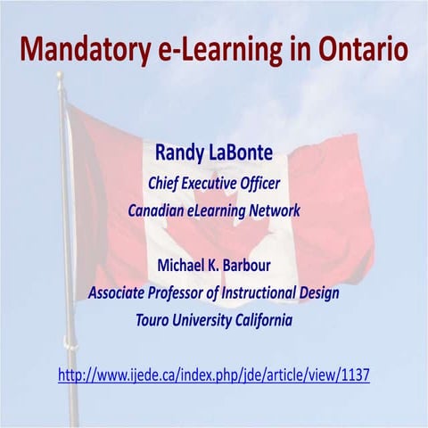 DLAC 2020 Mandatory e-Learning in Ontario