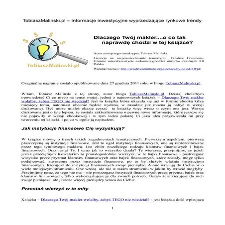 Dlaczego twój makler...o co tak na prawdę chodzi w tej książce | PDF