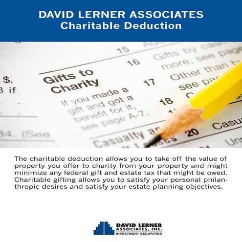 David Lerner Associates: Charitable deduction