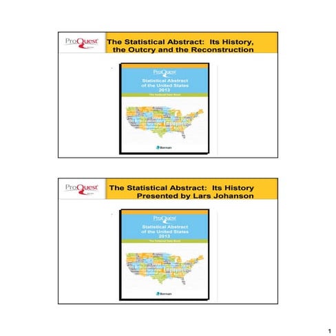 Saving the Statistical Abstract: How ProQuest Approached the Project and What...