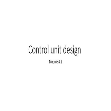 DLCA Control Unit Design Hardwired Control Unit