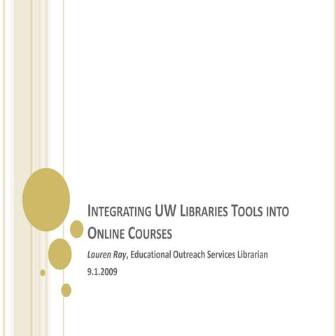 Integrating UW Libraries Tools into Online Courses