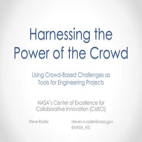 NASA CoECI Presentaion on Crowdsourcing and Challenges