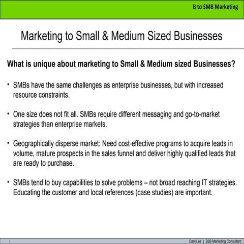 Marketing to Small & Medium Business | PPT