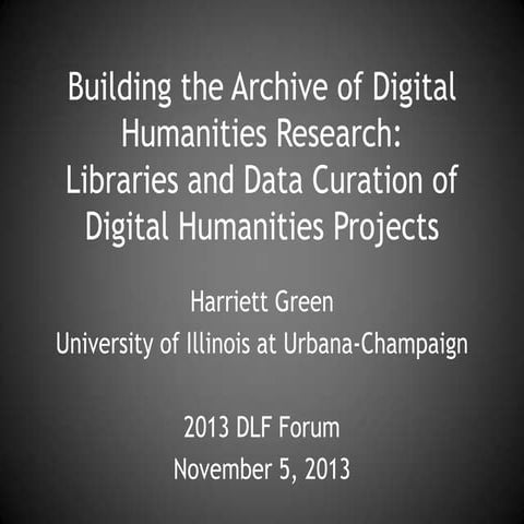Building the Archive of DH Research