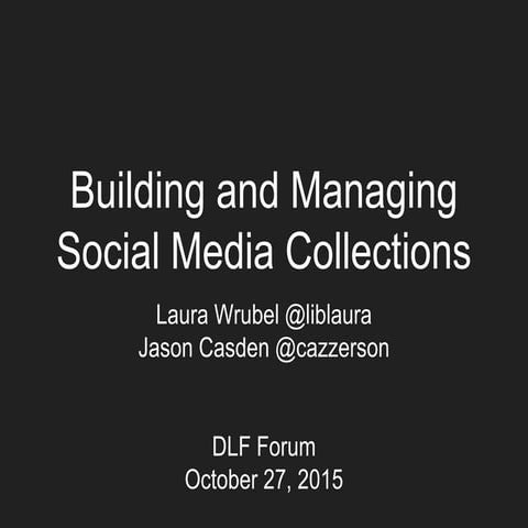 Building and Managing Social Media Collections