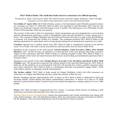 Dlf mall of india in noida delhi ncr region