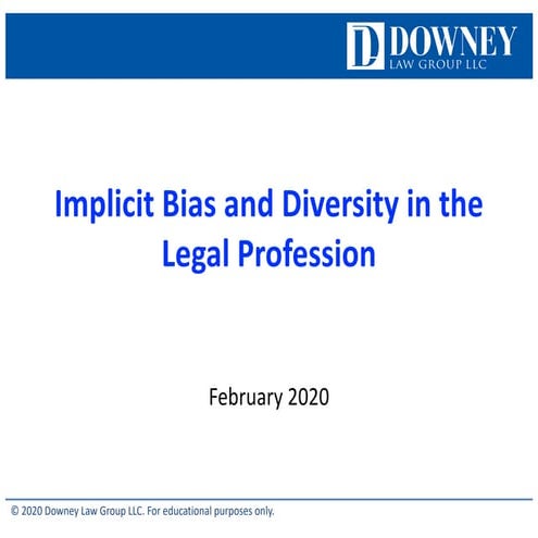 Elimination of Bias Slides - Presentation March 5, 2020 at 3:30 PM CT