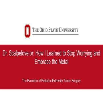 The Evolution of Pediatric Extremity Tumor Surgery