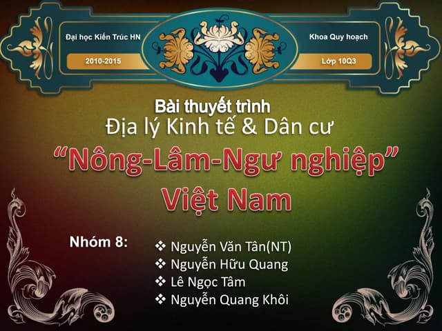 Địa lý kinh tế Nông - Lâm - Ngư nghiệp