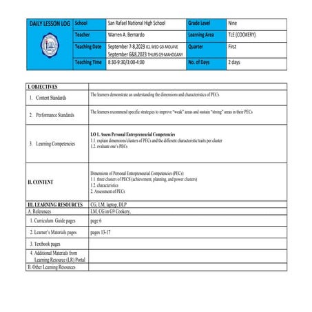 DLL- 2.docx Demonstrates an understanding of core concepts and principles in ...