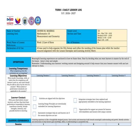Comprehensive ILAW Lesson Plan Format for Effective Teaching | DOCX