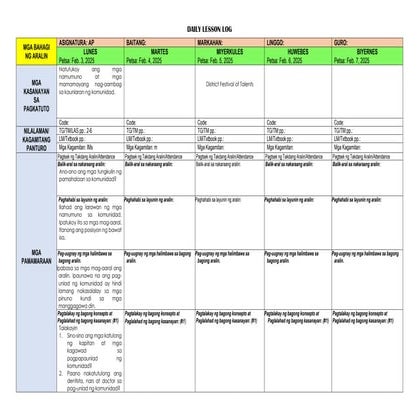 Second Grader Lesson Plan in all subjects