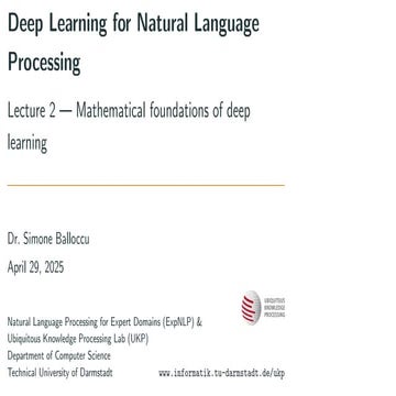 Deep Learning for Natural Language Processing Lecture -1