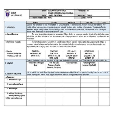 Lesson Plan (Letter) | DOCX