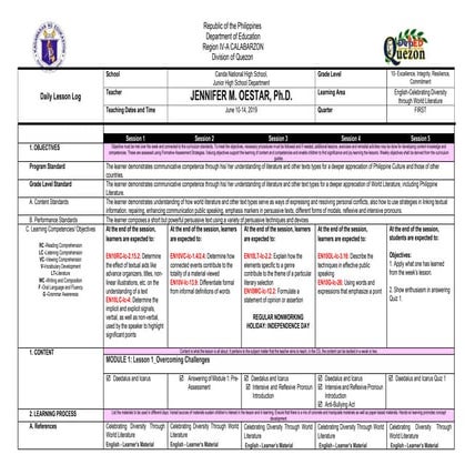 DLL English 10 Q1_Module 1_Lesson 1_ Daedalus and Icarus, Intensive and Refle...