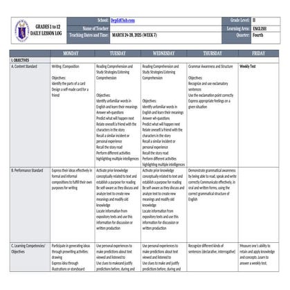 DLL FOR MATHEMATICS AND ENGLISH FOR ALL GH