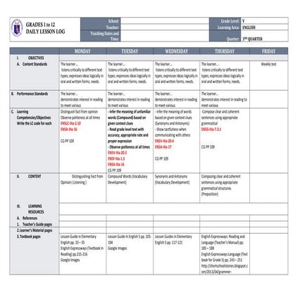Daily Lesson Log in English 3, Week 1.pdf