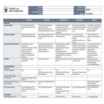 Daily Lesson Log in English 3, Week 1.pdf