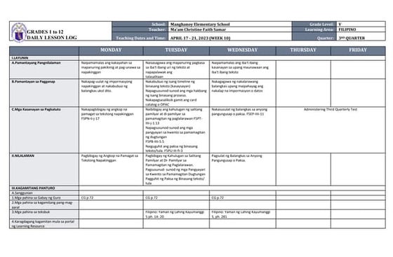 Semi detailed lesson plan | DOCX