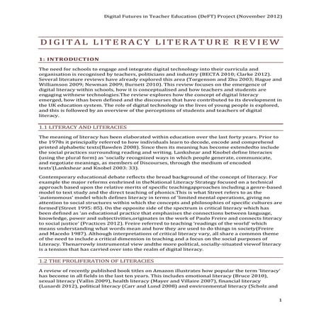 Digital literacy literature review
