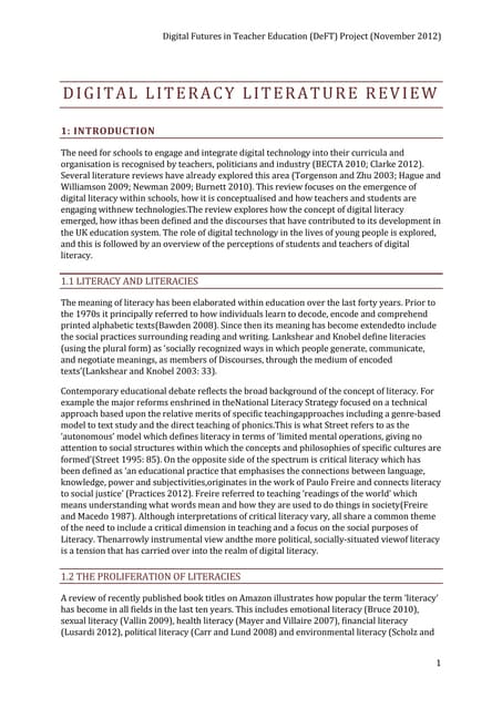 Digital literacy literature review
