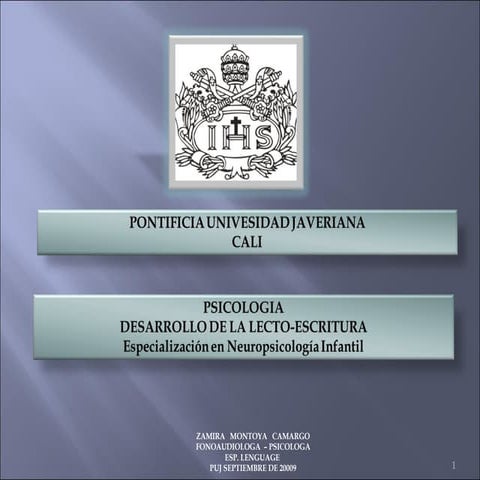 Desarrollo de la lectura y escritura