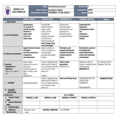 MAPEH Quarter two (2) WEEK two (2) .docx