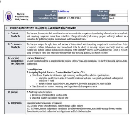 ANALYZINF LINGUISTIC FEATURES GRADE 7 QUARTER 4 WEEK 2 | PPTX