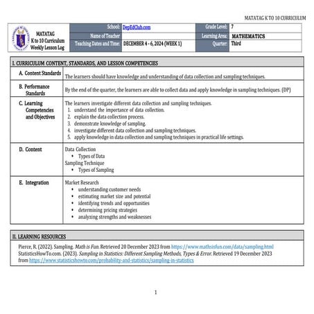 Comprehensive Guide to Data Collection and Sampling Techniques in Grade ...