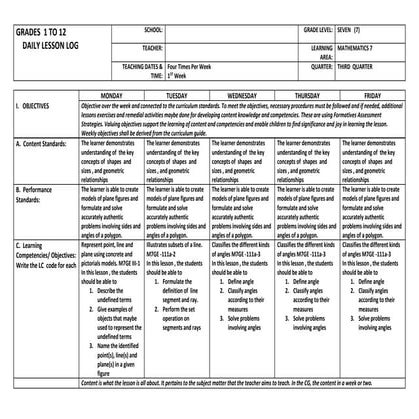 Daily lesson log. 7 seven. quarter three | DOCX | Educational ...