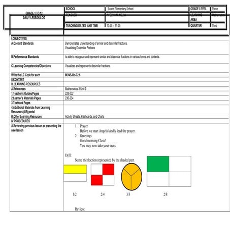 DLL Mathematics 3 Visualizing Dissimilar Fraction.docx