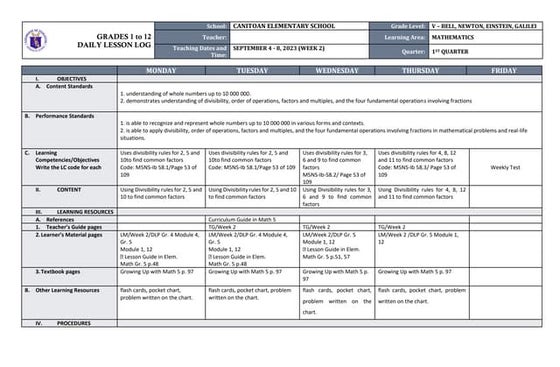 Lesson plan Mathematics (reision of division ) class3 docx Lesson plan Mathematics (reision of division ) class3 docx