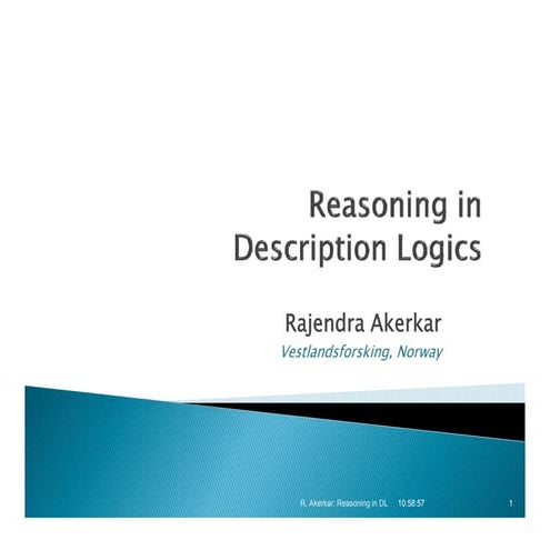 Reasoning in Description Logics  
