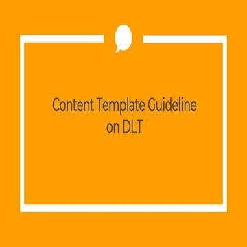 Content Template Guideline on DLT