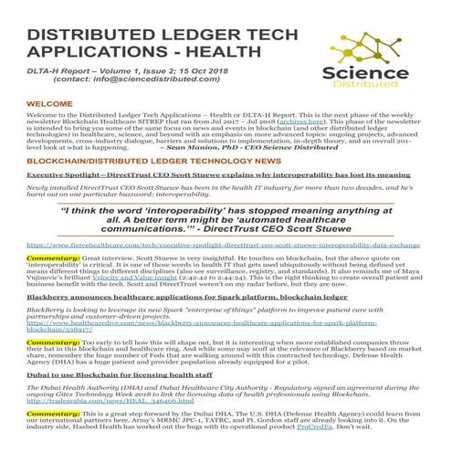 Distributed Ledger Tech Applications - Health Report V1.2