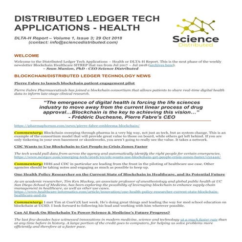 Distributed Ledger Tech Applications - Health Report V1.3